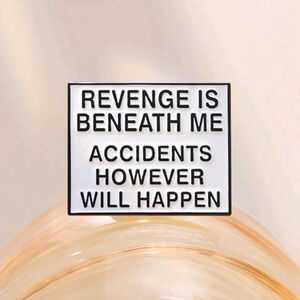 Revenge funny black white square pin jewelry women's bag accessories backpack wo